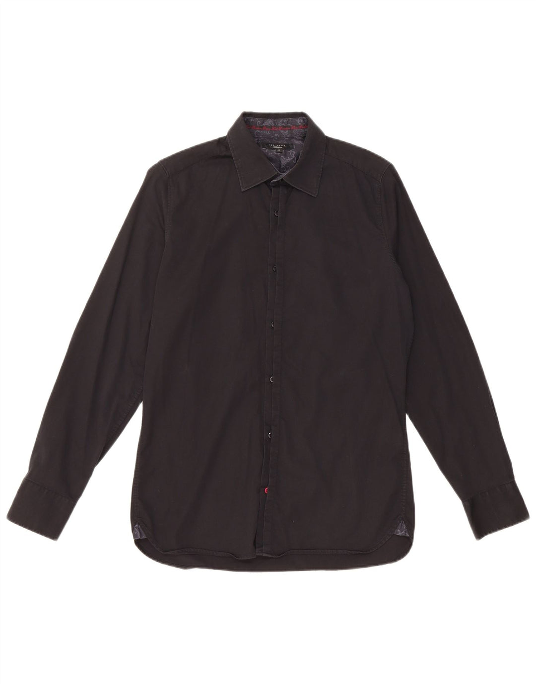 TED BAKER Camisa para hombre Talla 15 Mediana Algodón negro