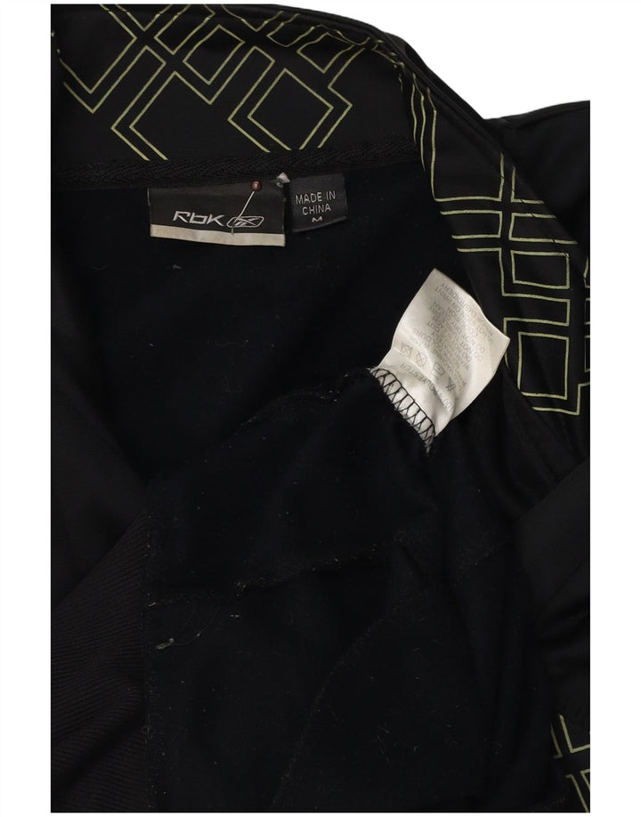 REEBOK Chaqueta superior de chándal con gráfico para hombre Poliéster geométrico negro mediano