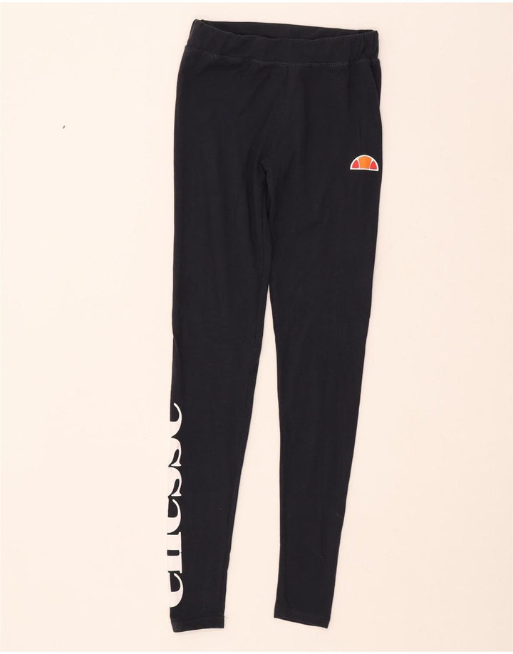 ELLESSE Leggings gráficos para mujer UK 8 Small Azul marino Algodón