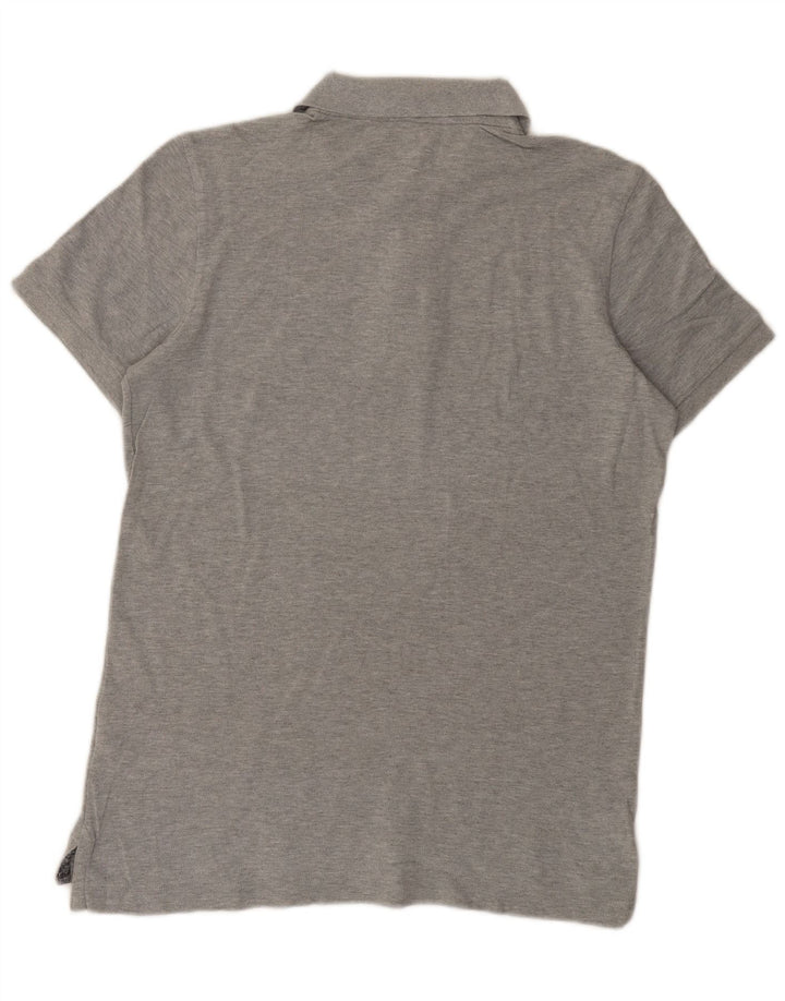 Benetton Polo De Hombre De Algodón Moteado Gris Grande