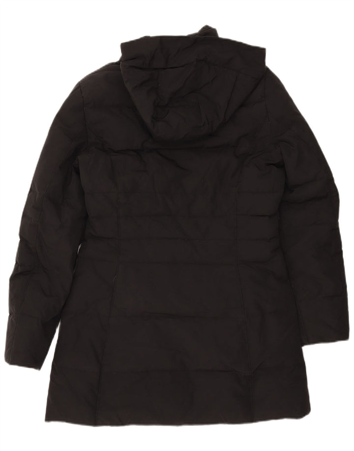 Woolrich Abrigo acolchado con capucha para mujer UK 10 Small Black
