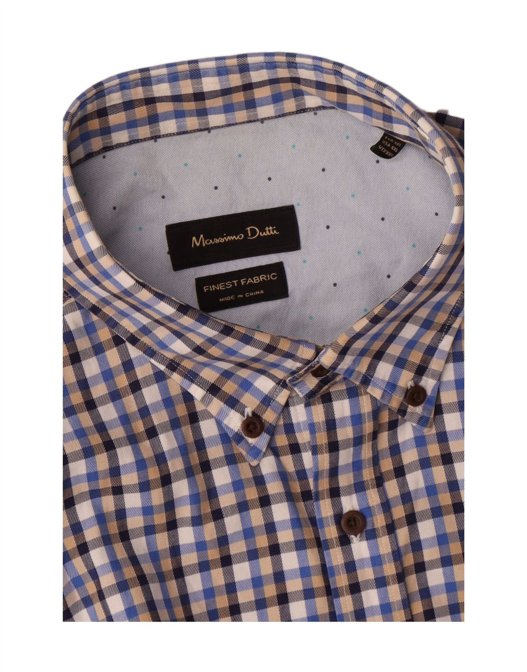 Camisa Hombre Massimo Dutti 2XL Cuadros Azul