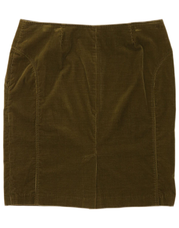 Henry Cottons Womens Corduroy Skirt IT 46 Large W34 Khaki Cotton