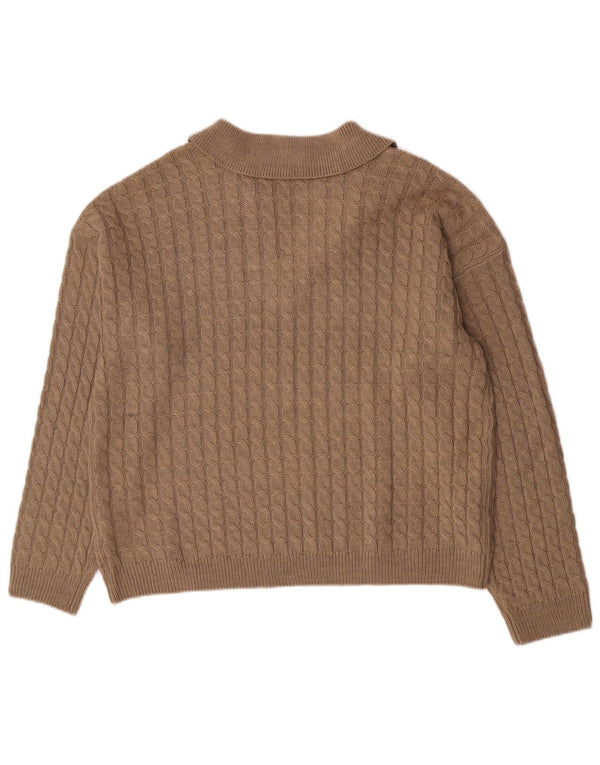Crew Clothing - Jersey de cuello polo para mujer, talla 40, XL, acrílico marrón