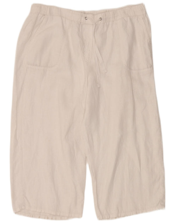 Marks & Spencer Pantalones Capri de Cintura Alta para Mujer UK 40 Large W36 L21 Blanco