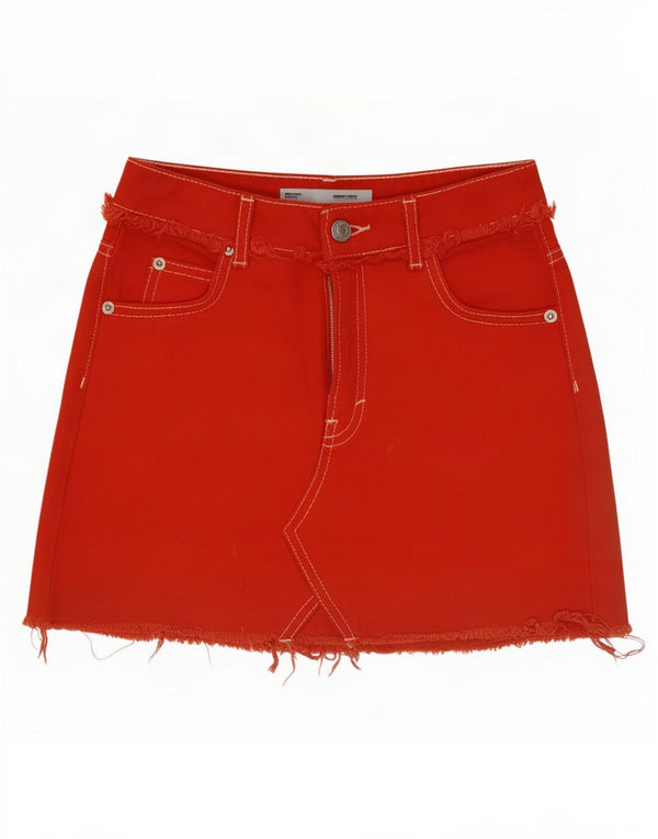 Topshop Minifalda vaquera para mujer Petite UK 4 XS W26 Algodón naranja