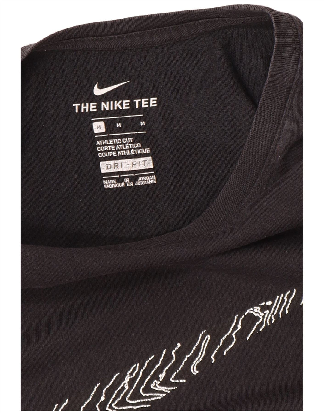 NIKE Camiseta con gráfico de corte atlético para hombre, talla mediana, negra