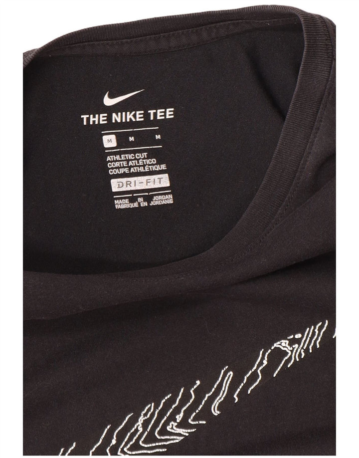 NIKE Camiseta con gráfico de corte atlético para hombre, talla mediana, negra