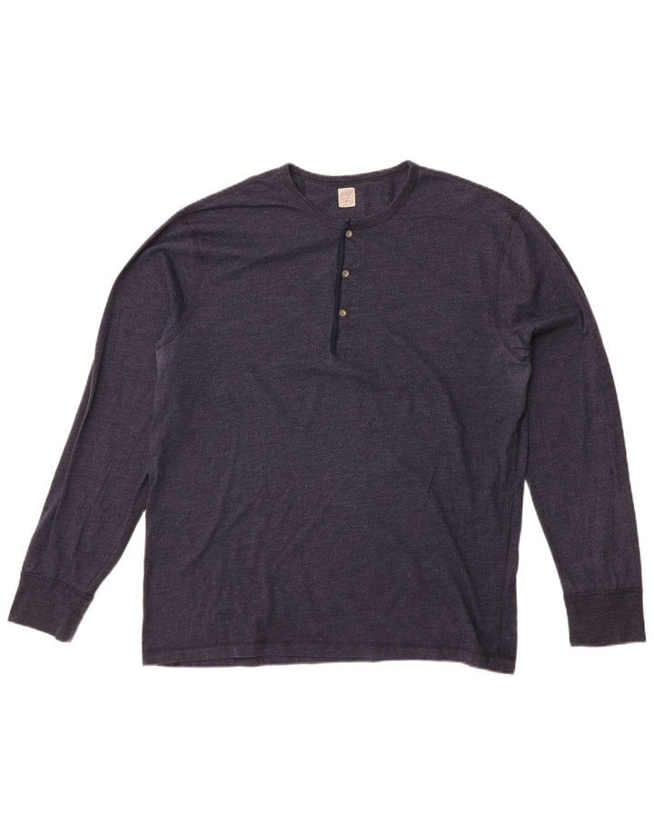 J. Crew Hombre Top Manga Larga XL Azul Marino Algodón