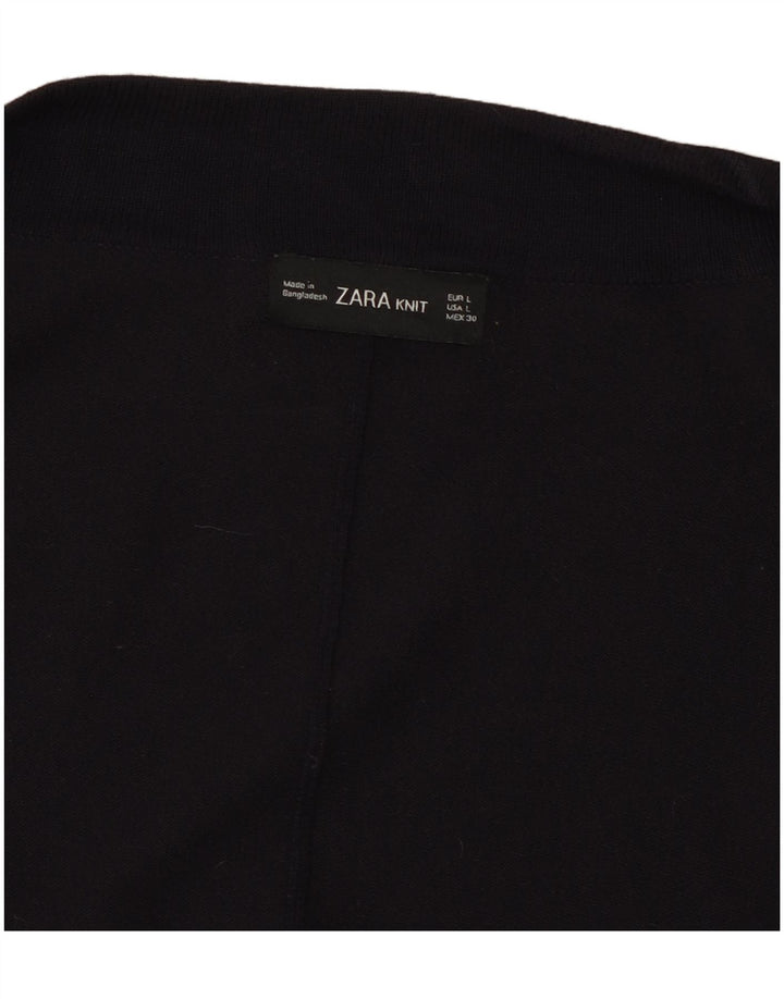 Zara Suéter tipo cárdigan abierto con manga 3/4 para mujer UK 46 Large Azul marino