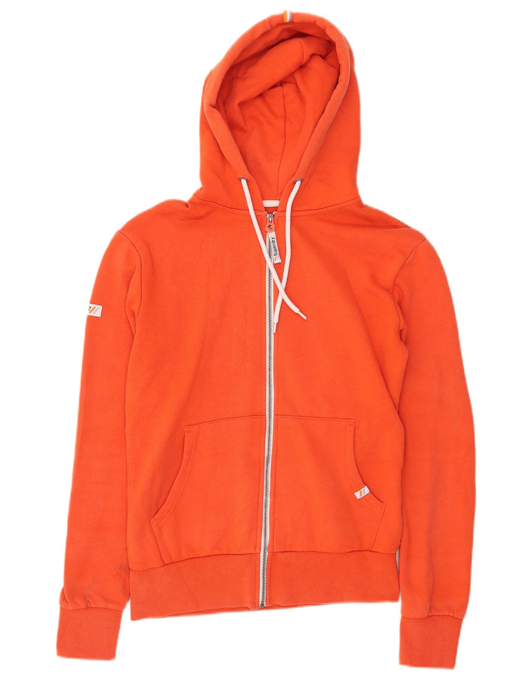 Superdry Sudadera con capucha y cremallera para hombre, talla pequeña, algodón naranja