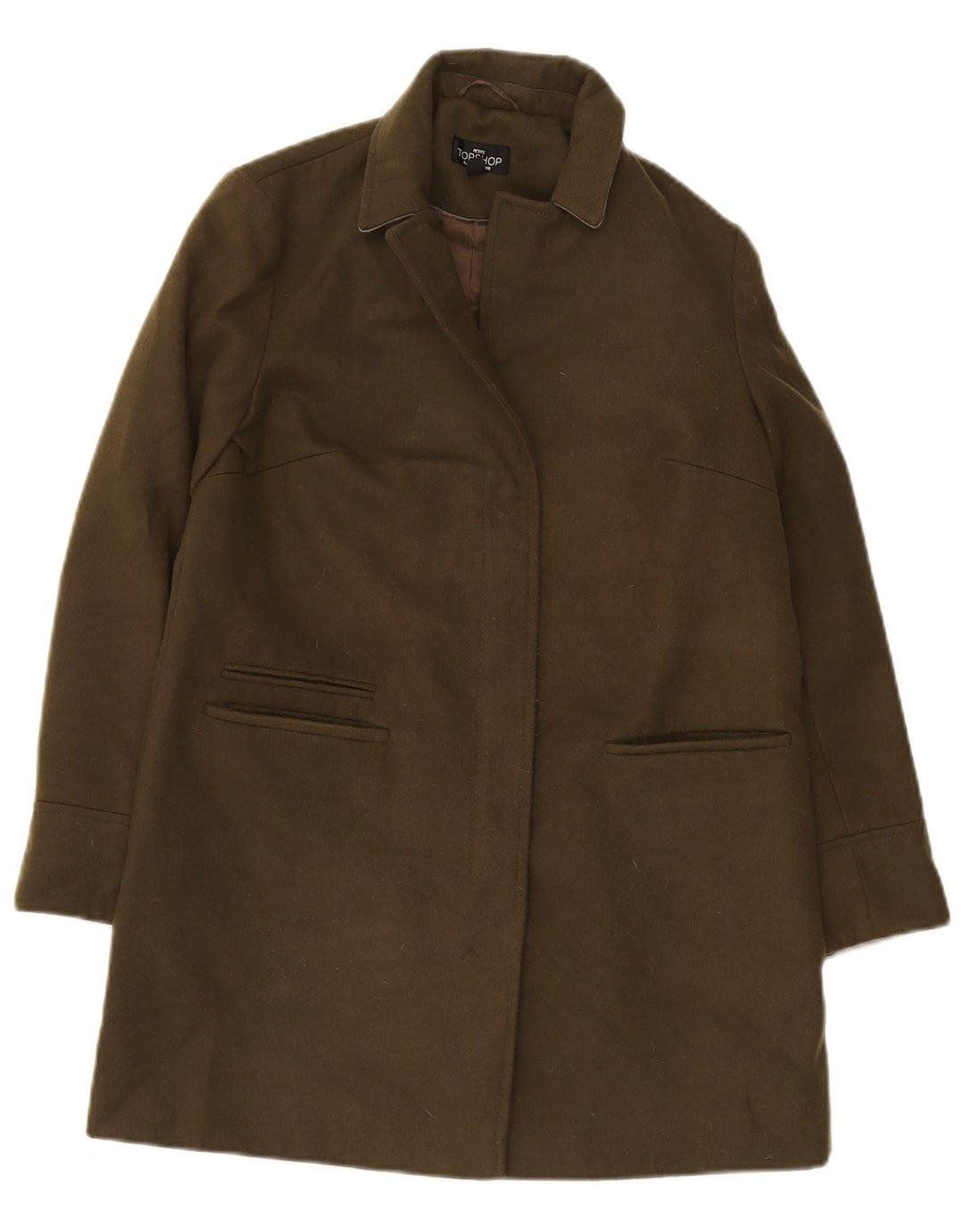 Topshop Abrigo pequeño para mujer UK 8 Small Poliéster caqui