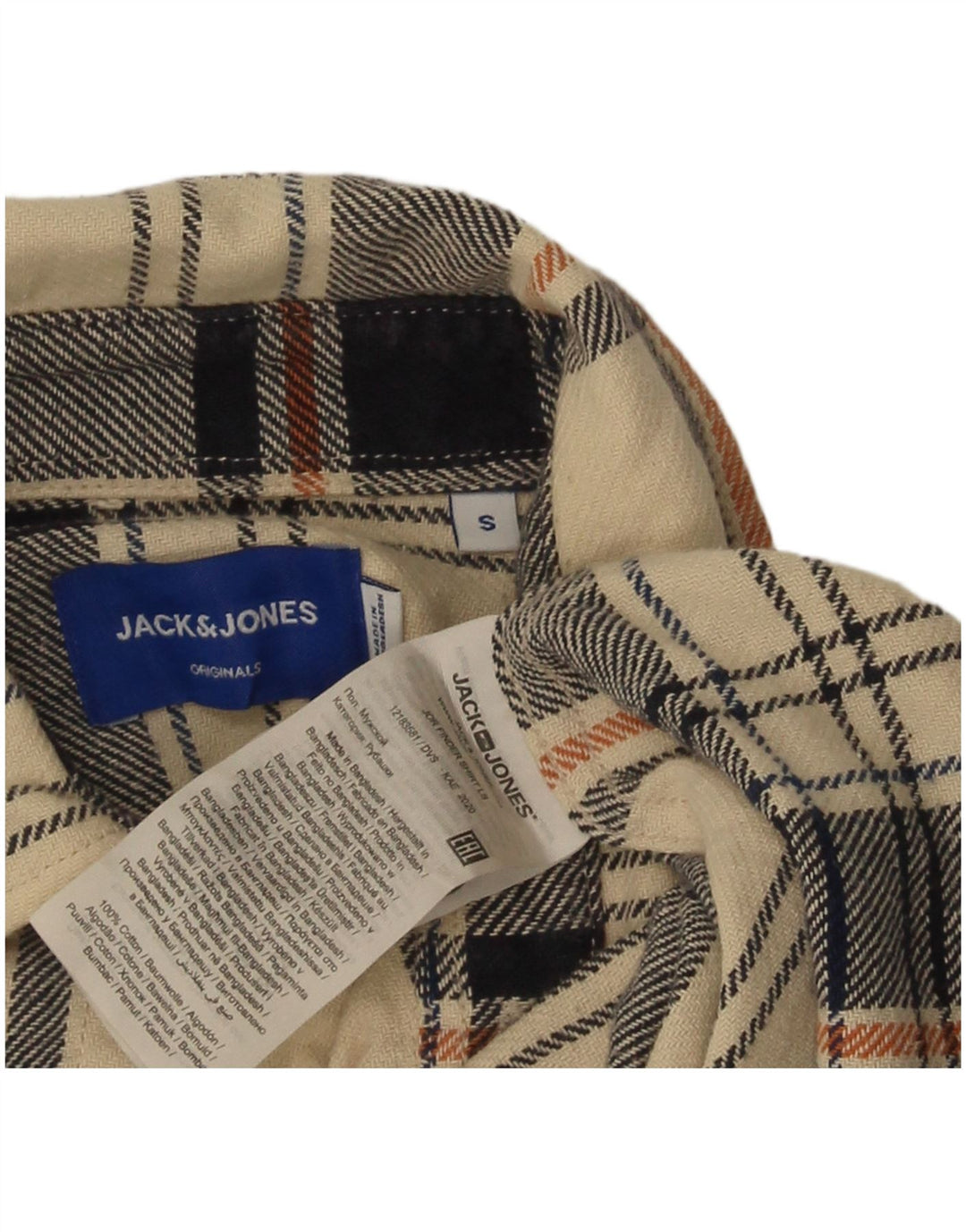 Camisa Jack & Jones Regular Fit De Franela De Algodón A Cuadros Beige Pequeño |