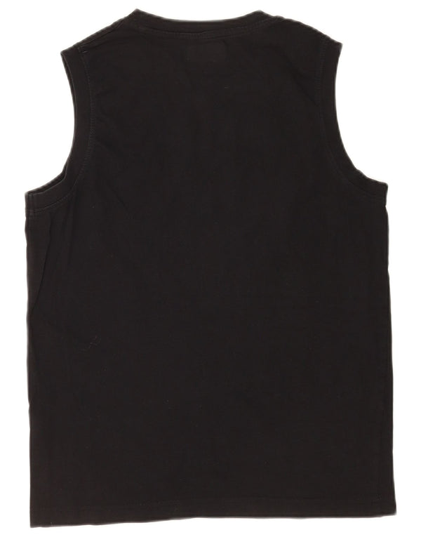 Kappa Hombre Camiseta Sin Mangas Estampada Mediana De Algodón Negro