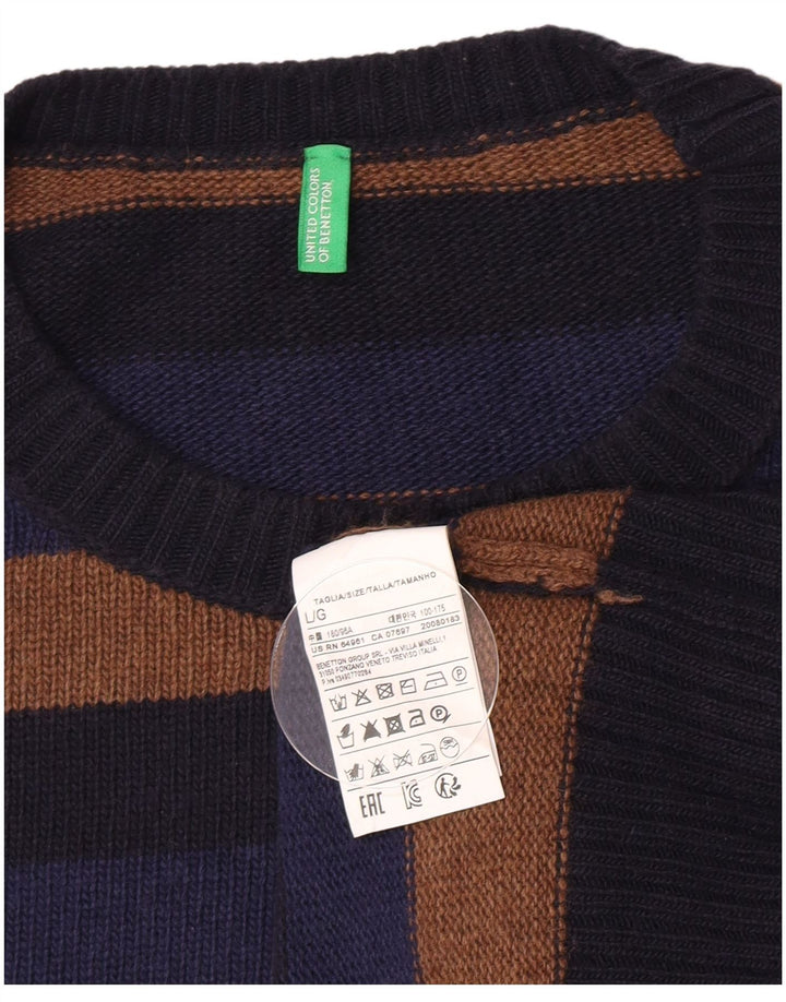Benetton Jersey De Cuello Redondo Hombre Large Multicolor Rayas