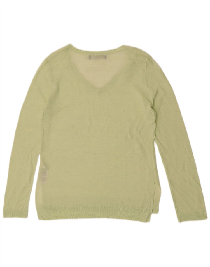 Marks & Spencer Jersey transparente con cuello en V para mujer UK 8 Small Green