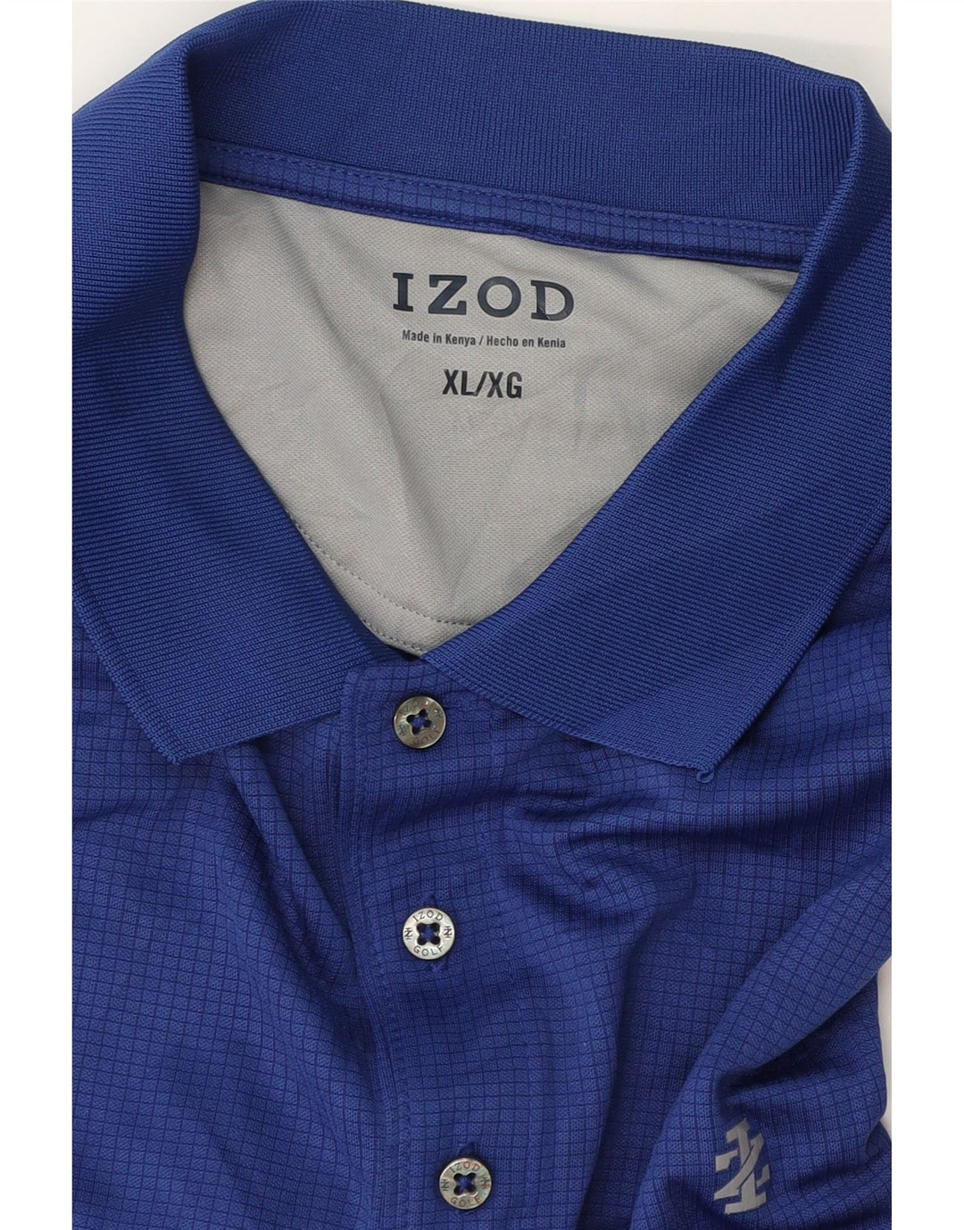 Izod Polo Hombre XL Azul Vichy Poliéster