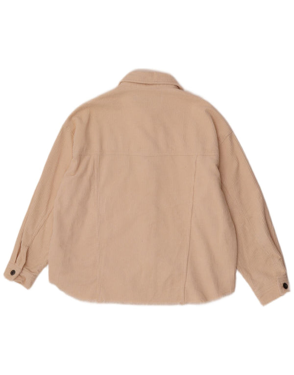 Zara Mujer Chaqueta De Pana Extragrande UK 6 XS Beige