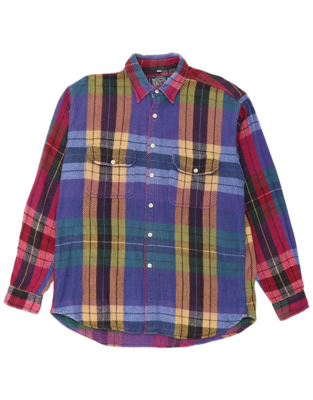 Junior.D Camisa de franela para hombre XL Cuadros multicolores