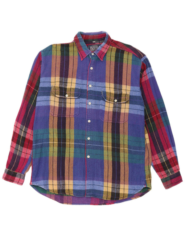 Junior.D Camisa de franela para hombre XL Cuadros multicolores
