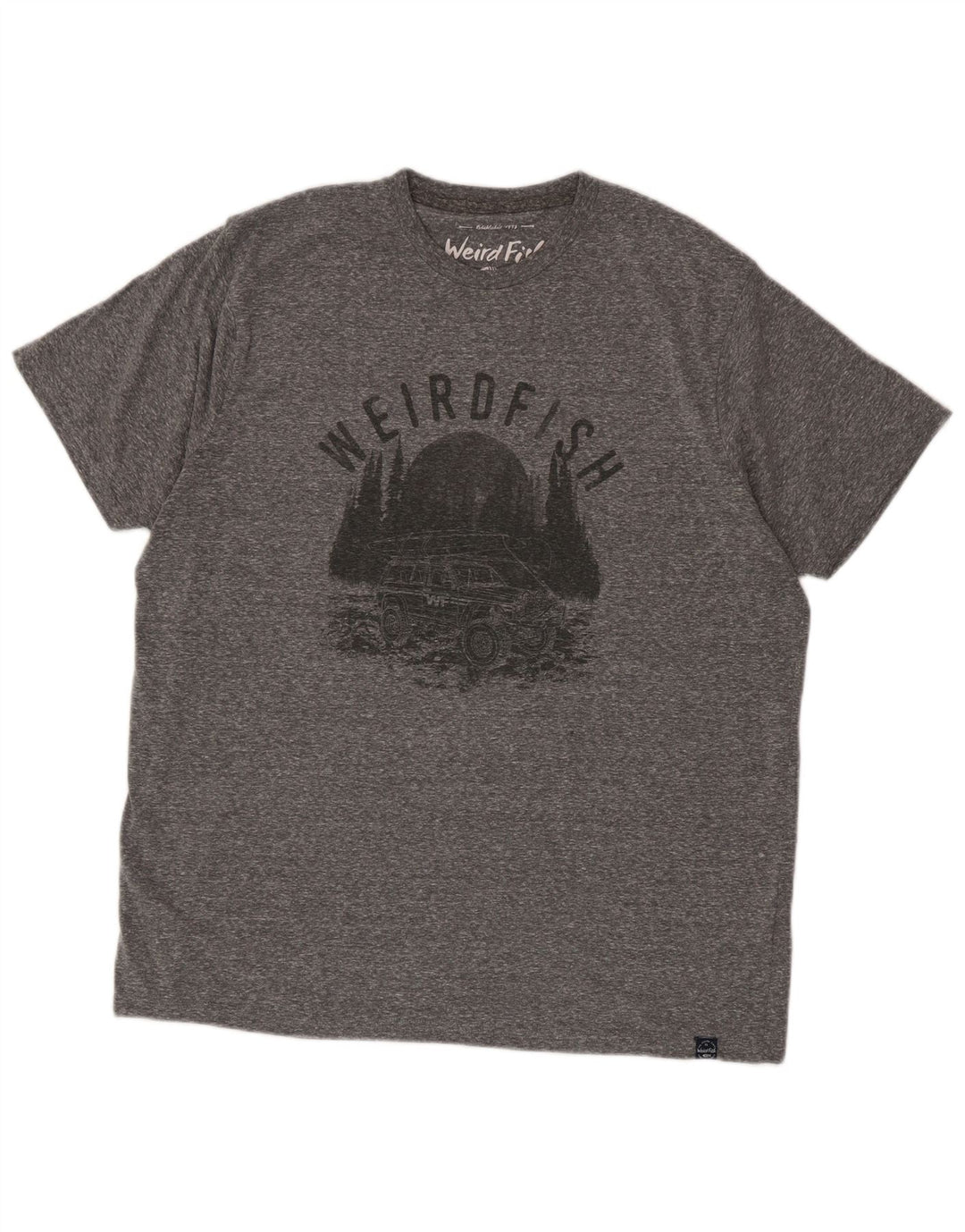 Weird Fish Camiseta gráfica para hombre Top XL Poliéster moteado gris
