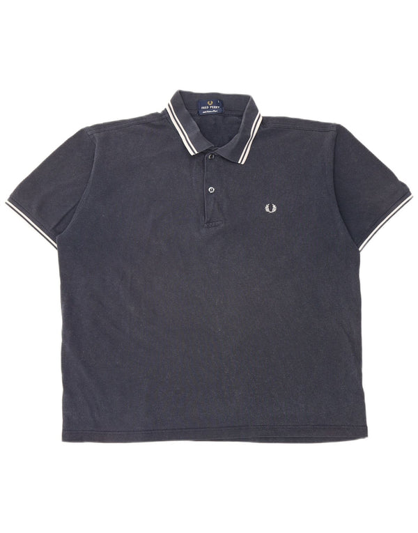 Fred Perry Polo Para Hombre Grande Azul Marino Algodón