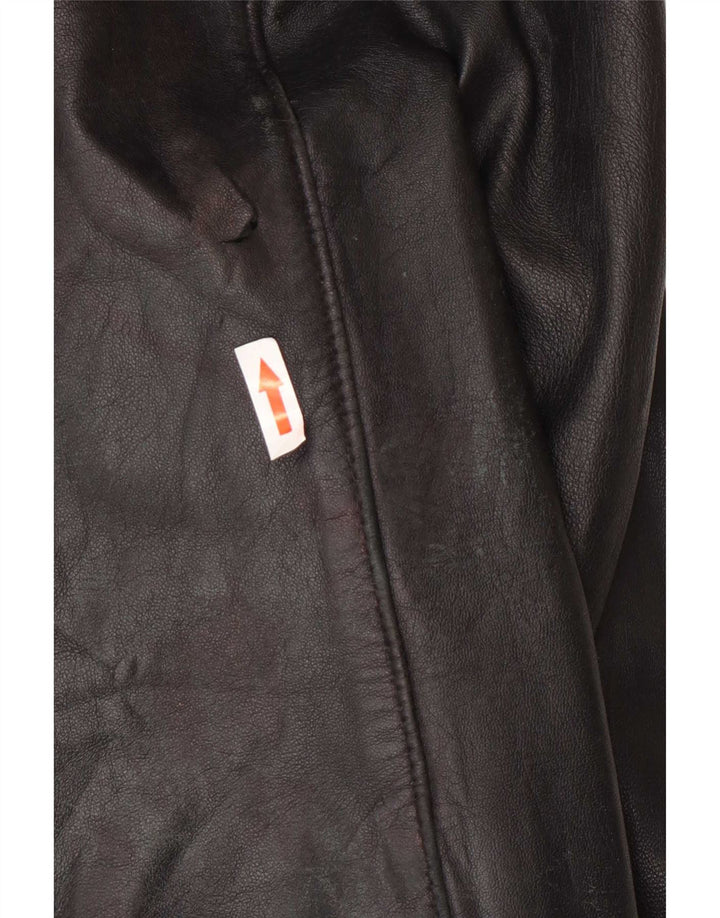Kiros Abrigo de piel extragrande con capucha para mujer IT 48 XL Negro