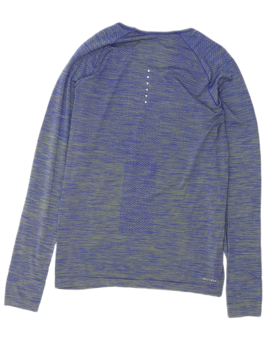 Nike Dri Fit Top manga larga para mujer UK 42 azul medio rayas