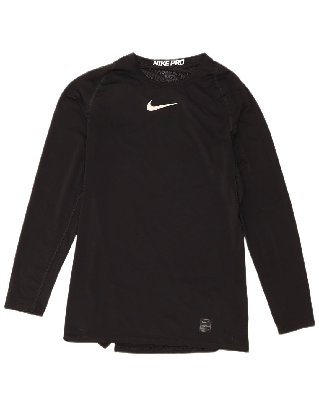 Nike Mujer Dri Fit Top Manga Larga UK 44 Grande Poliéster Negro