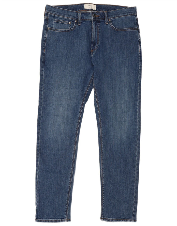 Marks & Spencer Vaqueros ajustados para hombre W34 L31 Algodón azul