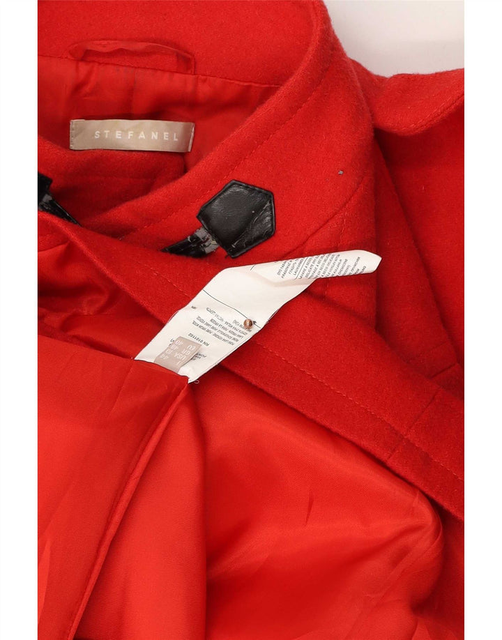 Trenca con capucha para mujer Stefanel IT 48 XL Lana virgen roja