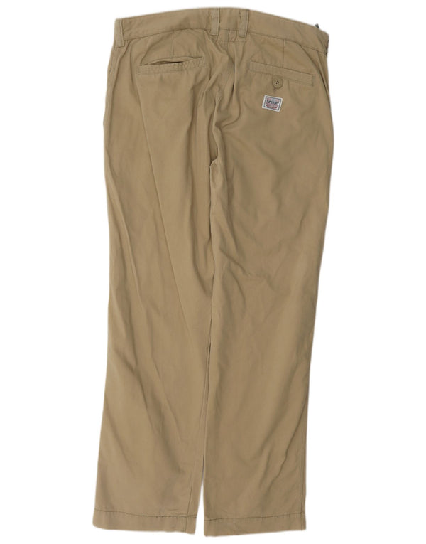 Superdry Pantalón chino recto para hombre XL W38 L33 Algodón caqui