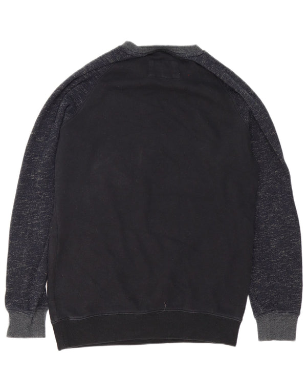 Hurley Hombre Sudadera Jumper Small Azul Marino Moteado Algodón