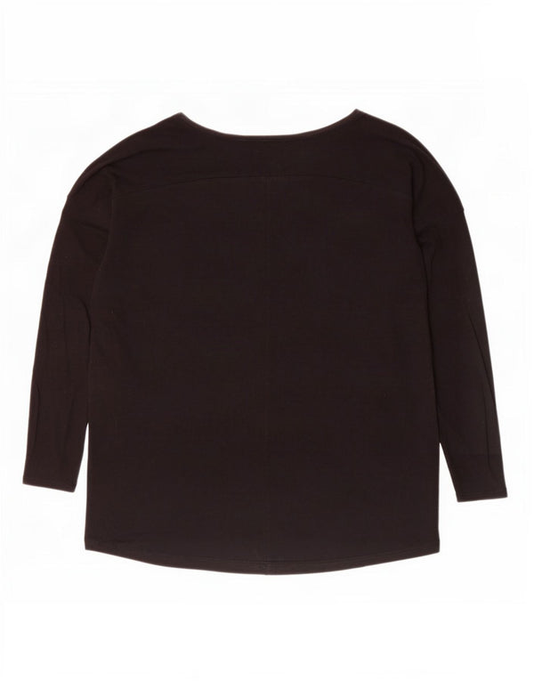Benetton Womens Top Long Sleeve UK 16 Large Black