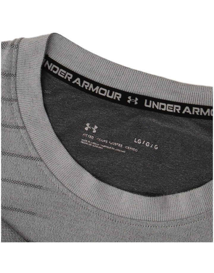 Under Armour Camiseta gráfica para hombre Top grande gris a rayas