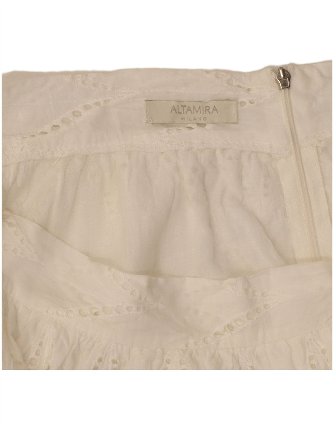 ALTAMIRA Falda Milano A-Line para Mujer W30 Mediana Blanca Geométrica