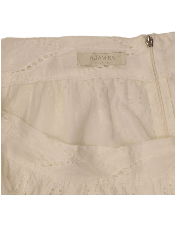 ALTAMIRA Falda Milano A-Line para Mujer W30 Mediana Blanca Geométrica