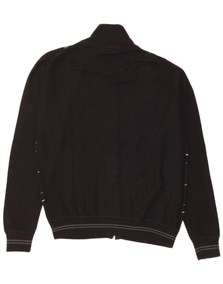Ocean Star Suéter tipo cárdigan para hombre Lana a rayas negra mediana
