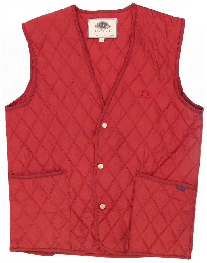 Sinclair Chaleco acolchado para hombre UK 38 Medium Borgoña Nylon
