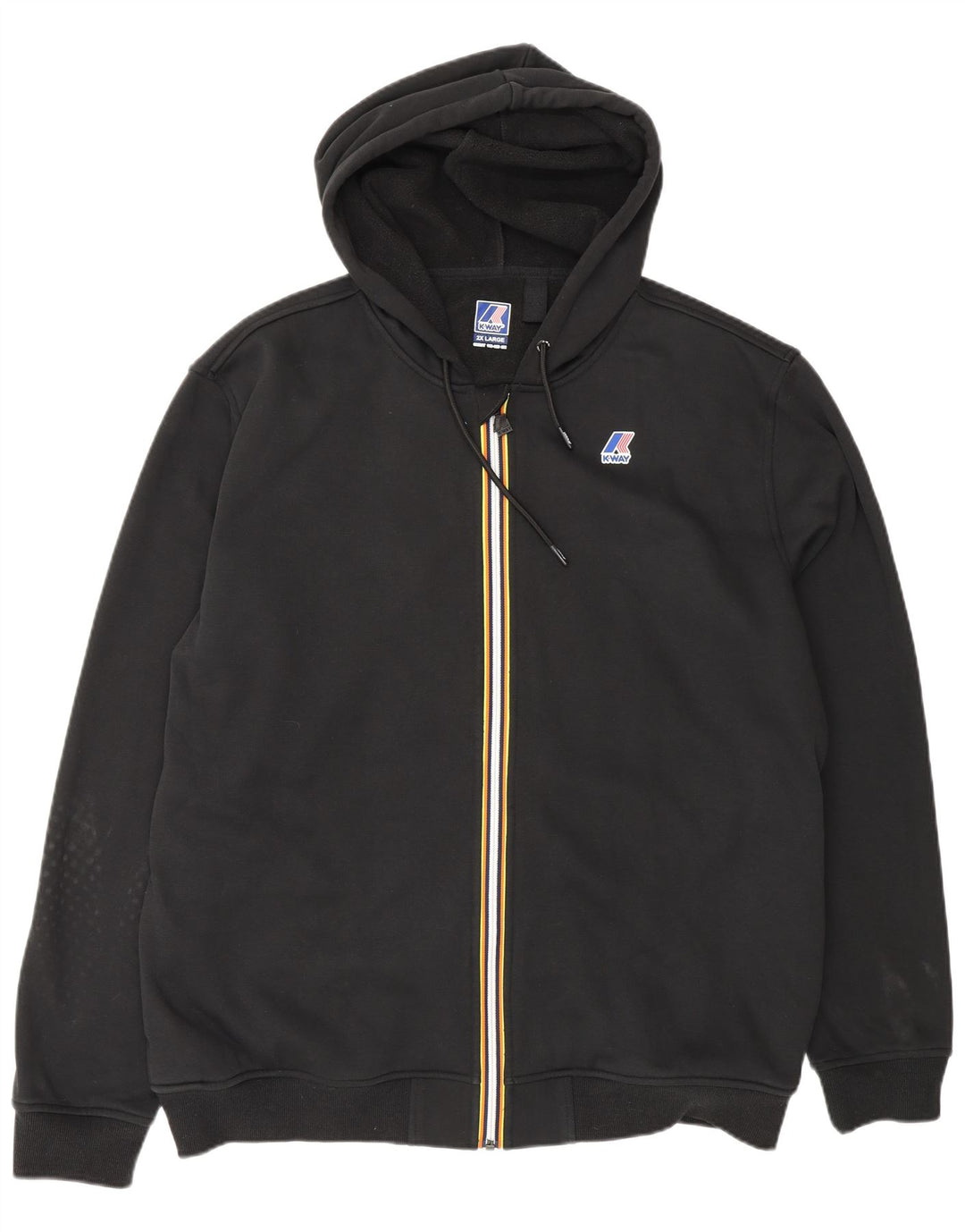 K-Way Suéter con capucha y cremallera para hombre 2XL Poliéster negro