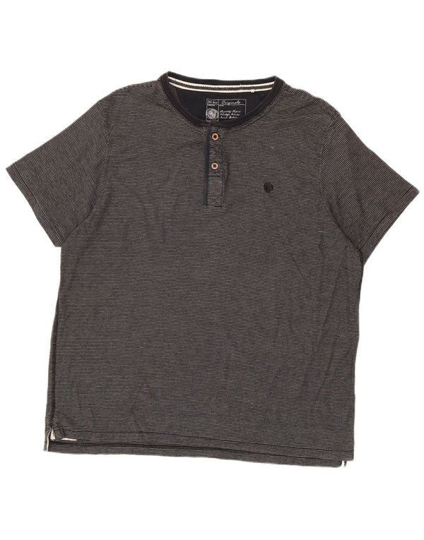 Camiseta para hombre Fat Face Top 2XL Gris Algodón a rayas