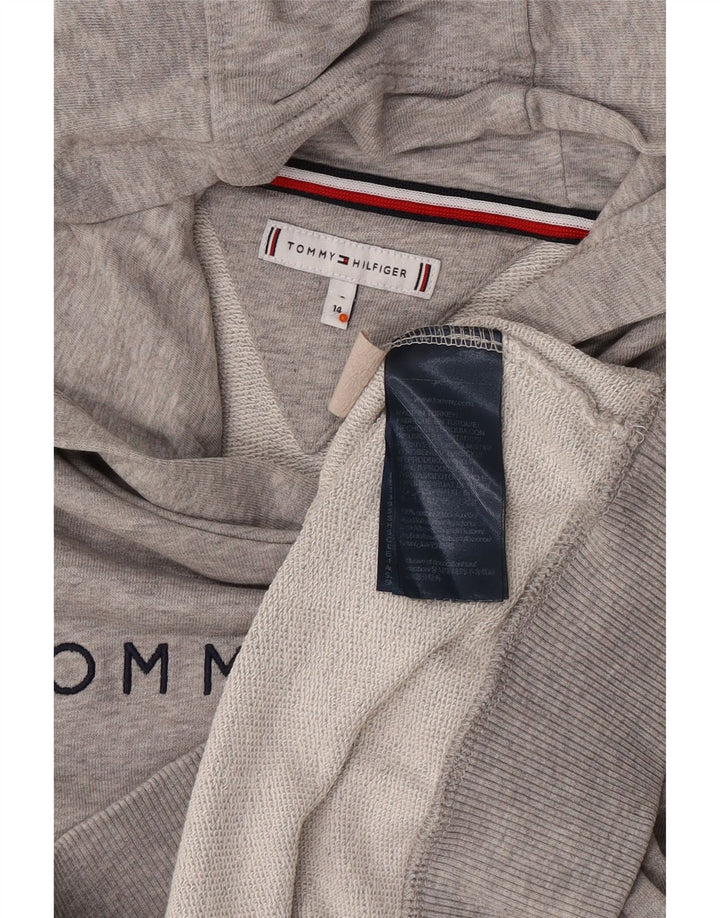 TOMMY HILFIGER Jersey con capucha gráfico para niña 13-14 años Algodón moteado gris
