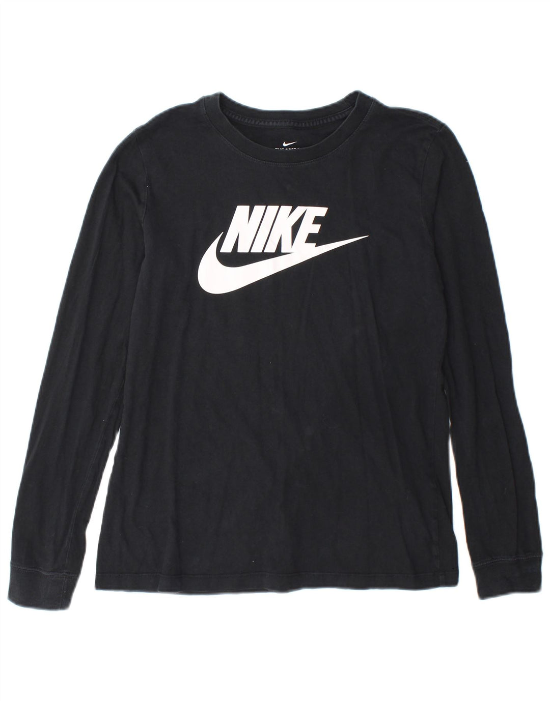 Nike Camiseta gráfica de manga larga para mujer UK 10 Small Black Cotton