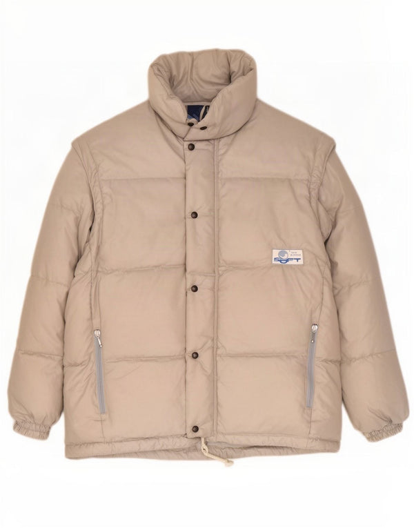 Vintage Mens Loose Fit Padded Jacket UK 36 Small White Nylon