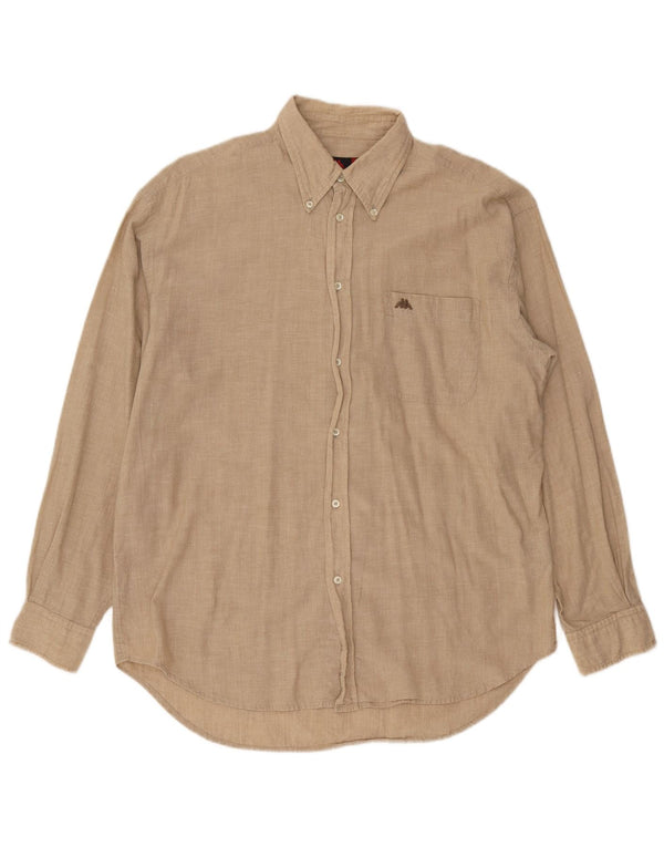 Camisa Kappa Hombre Grande Beige Algodón