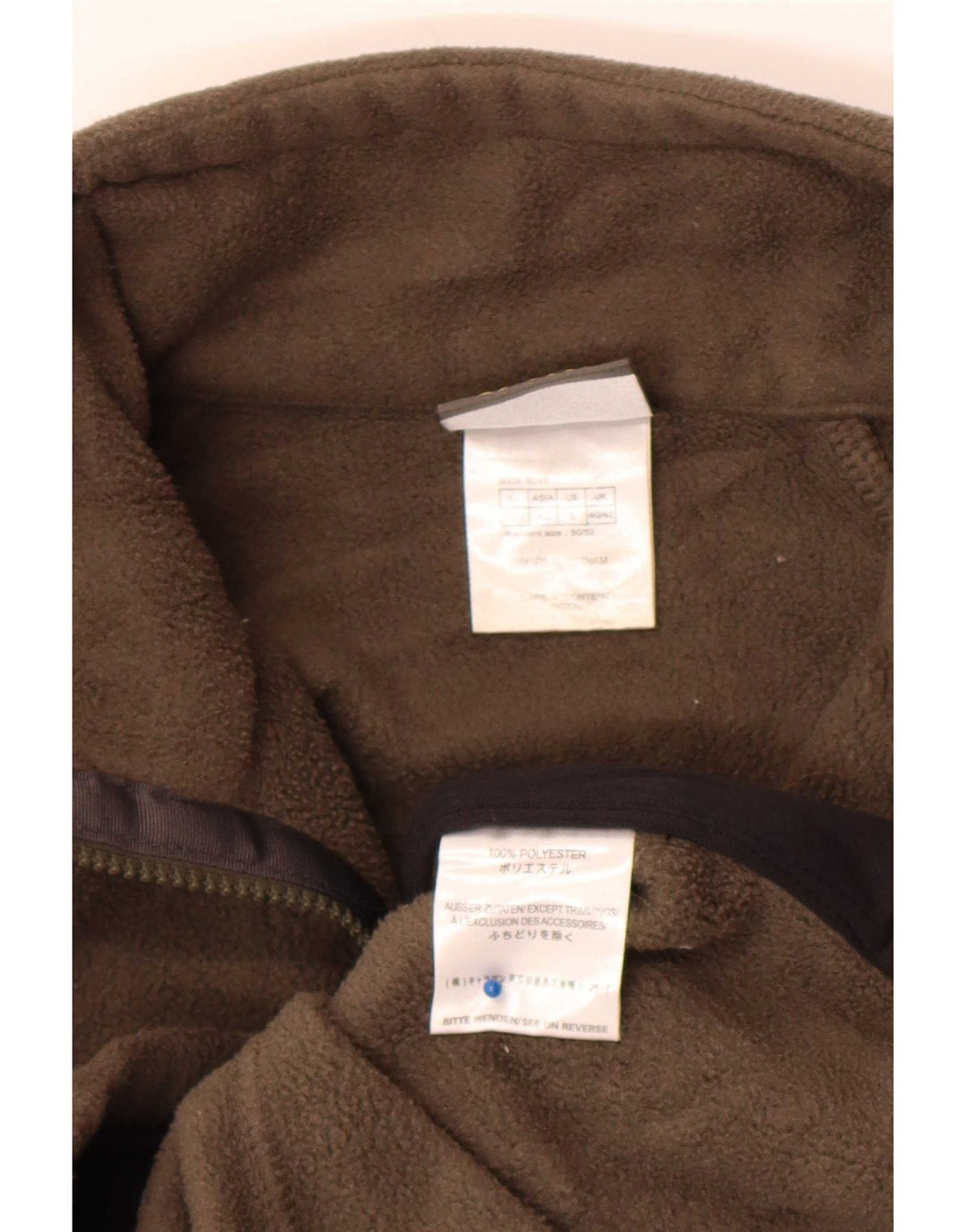 Jack Wolfskin Chaqueta polar con forro para hombre UK 40/42 Large Caqui Poliéster