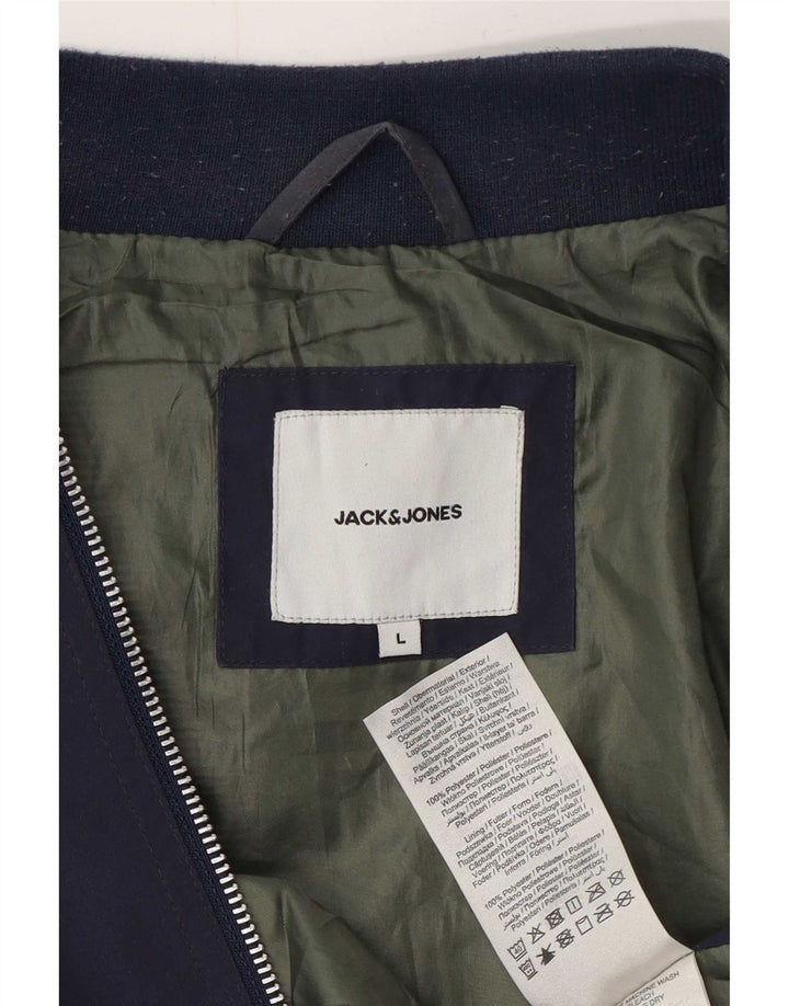 Jack & Jones Chaqueta bomber para hombre UK 40 Large Azul marino Poliéster