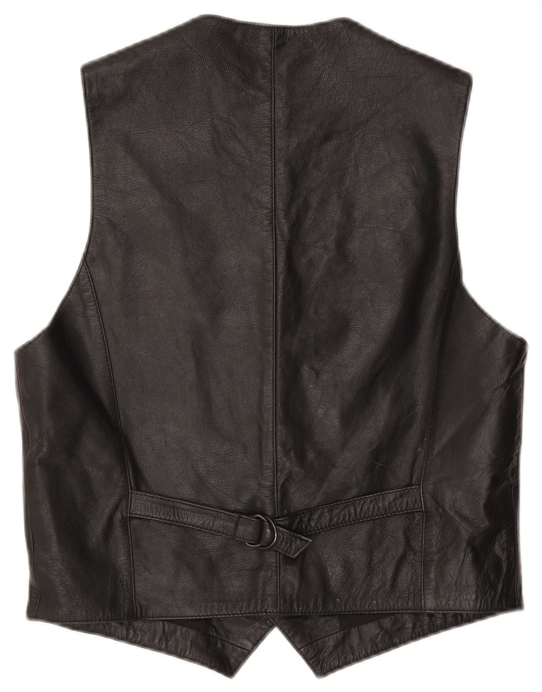 Chaleco de cuero vintage para hombre IT 50 Medio Negro
