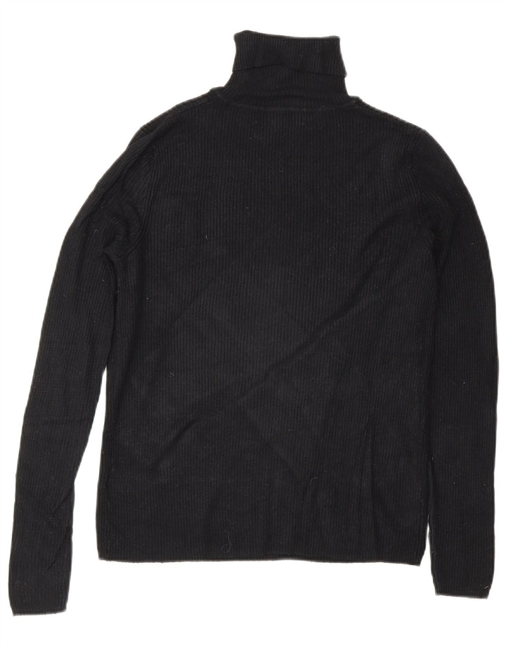 Marks & Spencer Suéter tipo jersey con cuello vuelto para mujer UK 42 Viscosa negra mediana
