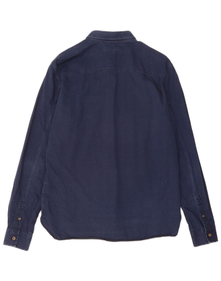 Camisa All Saints Hombre Mediana Azul Marino Algodón